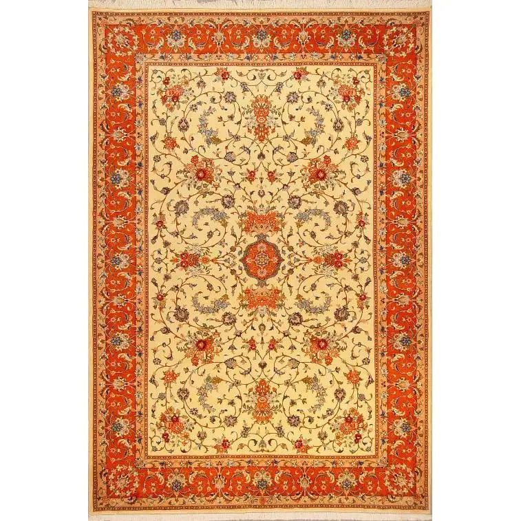 Authentic Persian Rug Zabol Traditional Style Hand-Knotted Indoor Area Rug With Natural Wool And Cotton  9'8"  X  6'6" Panr02811